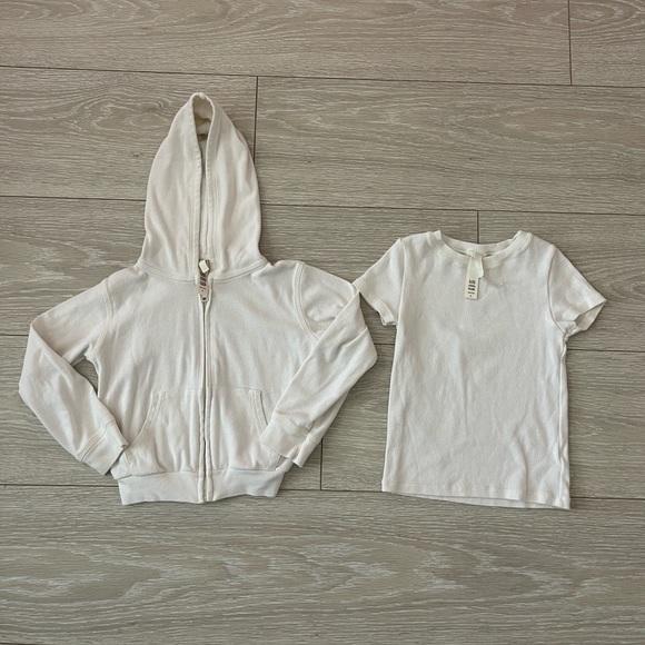 Skims Kids Logo Pointelle zip up & t-shirt set - Picture 1 of 4